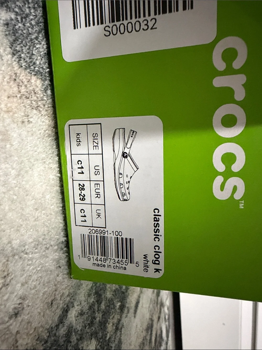 CROCS Kids Classic Clog K - White